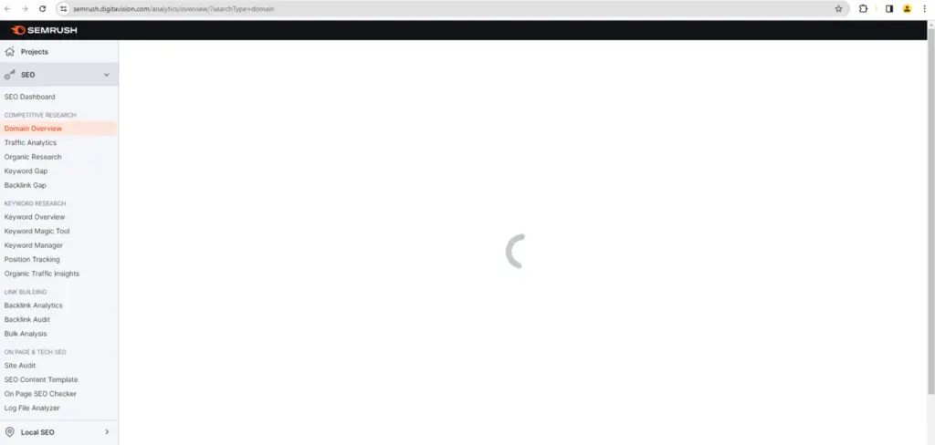 Semrush site not loading